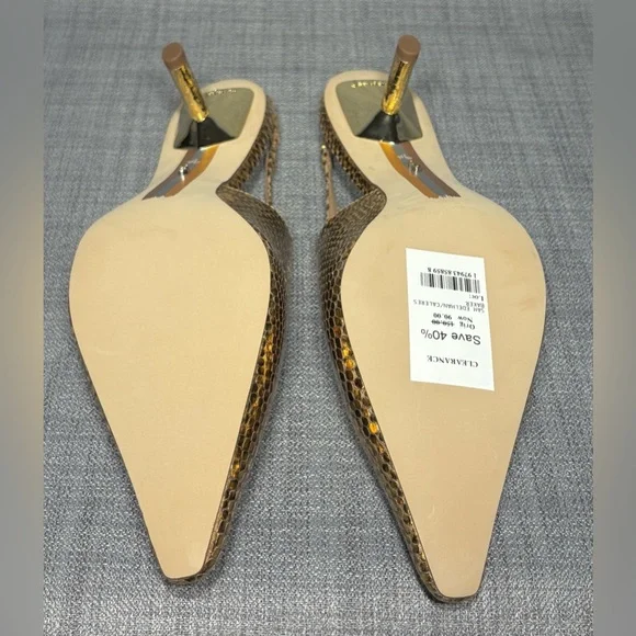 Sam Edelman Baker Slingback Heels Gold Size 9.5 - Picture 6 of 7